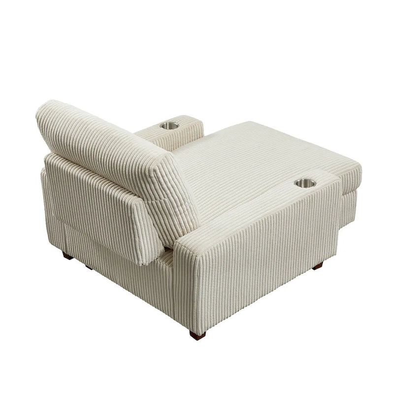 Chaise longue rembourrée avec dossier réglable