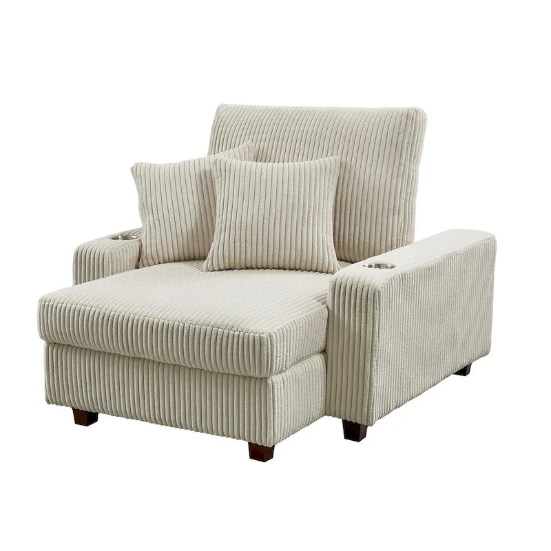 Chaise longue rembourrée avec dossier réglable