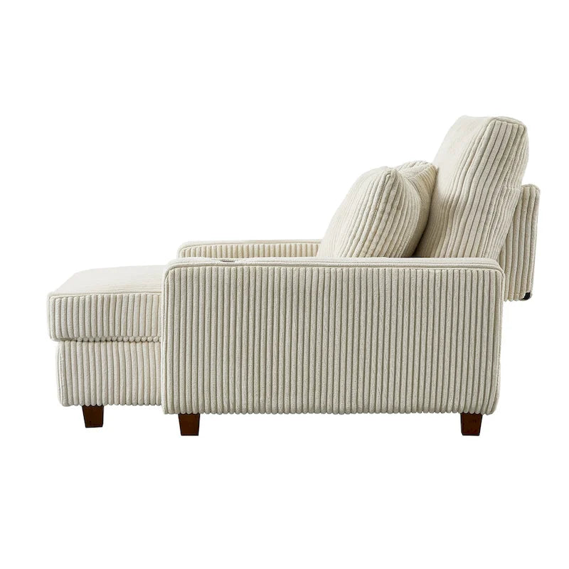 Chaise longue rembourrée avec dossier réglable