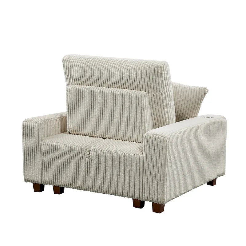 Chaise longue rembourrée avec dossier réglable