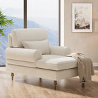 Chaise longue avec dossier réglable, fauteuil de relaxation moderne surdimensionné pour l'intérieur