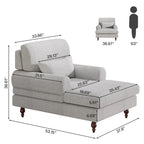 Chaise longue avec dossier réglable, fauteuil de relaxation moderne surdimensionné pour l'intérieur