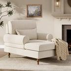 Chaise longue avec dossier réglable, fauteuil de relaxation moderne surdimensionné pour l'intérieur