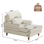 Chaise longue avec dossier réglable, fauteuil de relaxation moderne surdimensionné pour l'intérieur