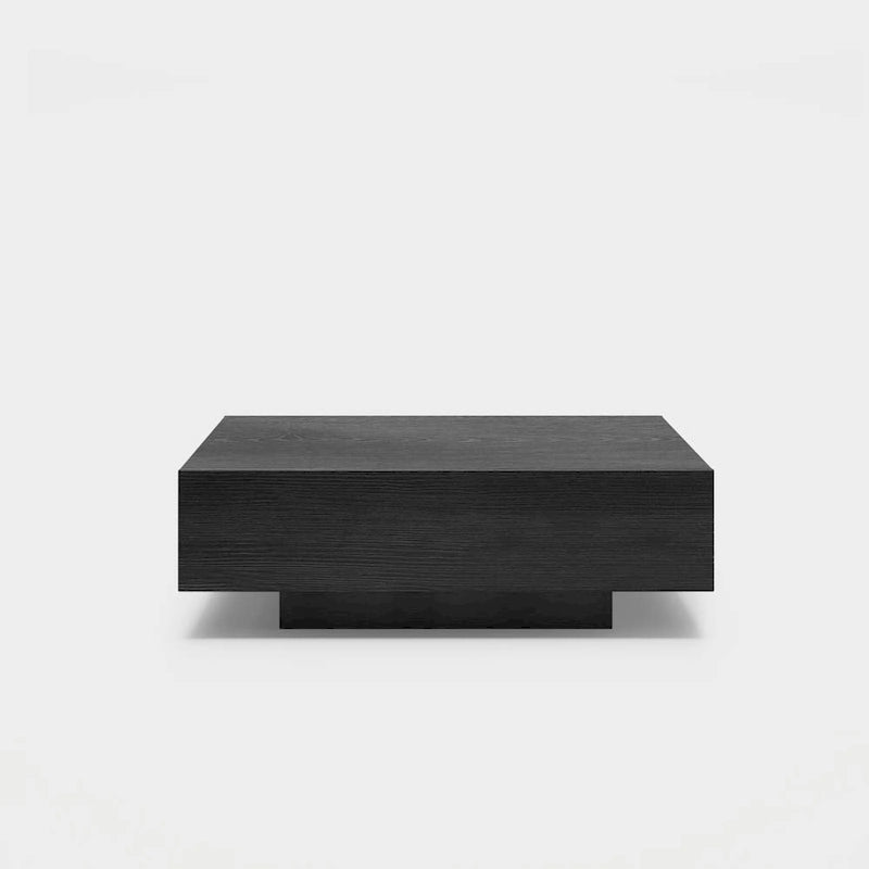 Table basse Mid-Century Moderne, Table basse minimaliste en placage de bois avec rangement pour salon, Entièrement assemblée