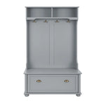 Banc de vestiaire d'entrée style côtier avec étagères et armoires à chaussures