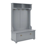 Banc de vestiaire d'entrée style côtier avec étagères et armoires à chaussures