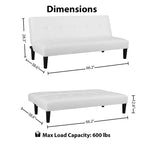 Collection ultime de canapés futons : Canapé futon avec accoudoirs et porte-gobelets, Canapé capitonné avec pieds en bois