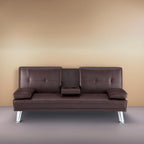 Collection ultime de canapés futons : Canapé futon avec accoudoirs et porte-gobelets, Canapé capitonné avec pieds en bois