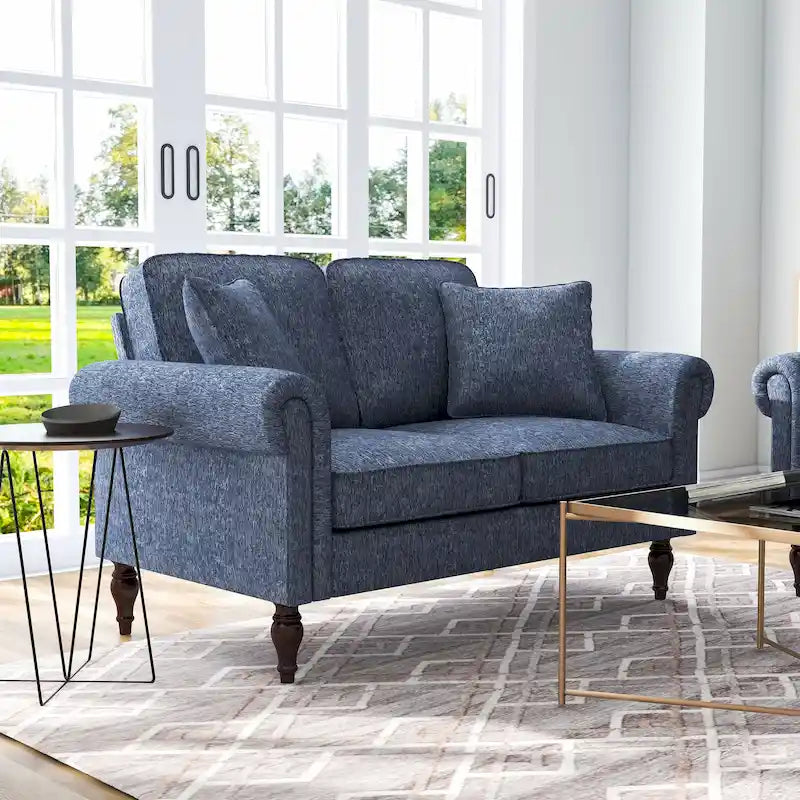Canapé deux places Igny en chenille traditionnelle avec coussins multiples par Furniture of America