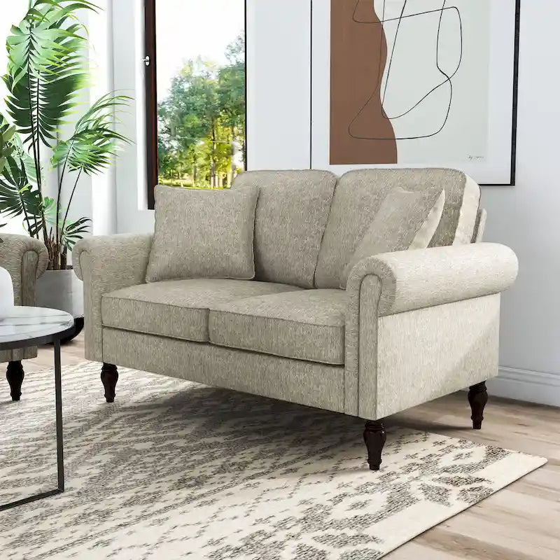 Canapé deux places Igny en chenille traditionnelle avec coussins multiples par Furniture of America