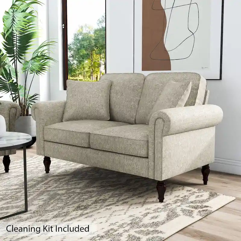 Canapé deux places Igny en chenille traditionnelle avec coussins multiples par Furniture of America