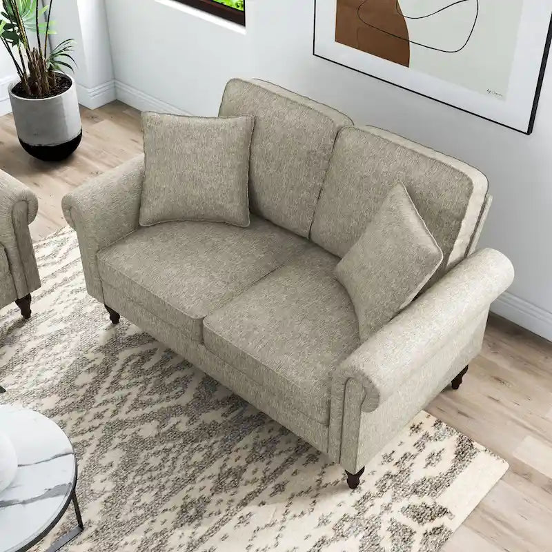 Canapé deux places Igny en chenille traditionnelle avec coussins multiples par Furniture of America