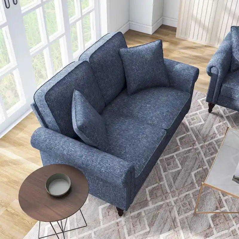 Canapé deux places Igny en chenille traditionnelle avec coussins multiples par Furniture of America