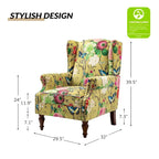 Fauteuil traditionnel à oreilles Gott avec pieds en bois massif par