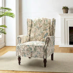 Fauteuil traditionnel à oreilles Gott avec pieds en bois massif par