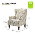 Fauteuil traditionnel à oreilles Gott avec pieds en bois massif par