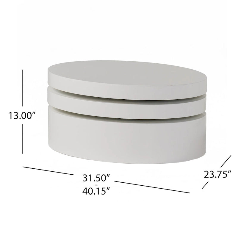 Petite table basse ovale pivotante Mod par