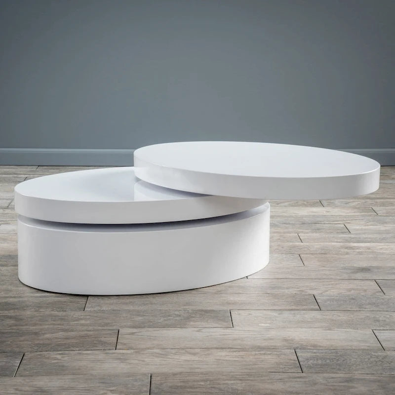 Petite table basse ovale pivotante Mod par