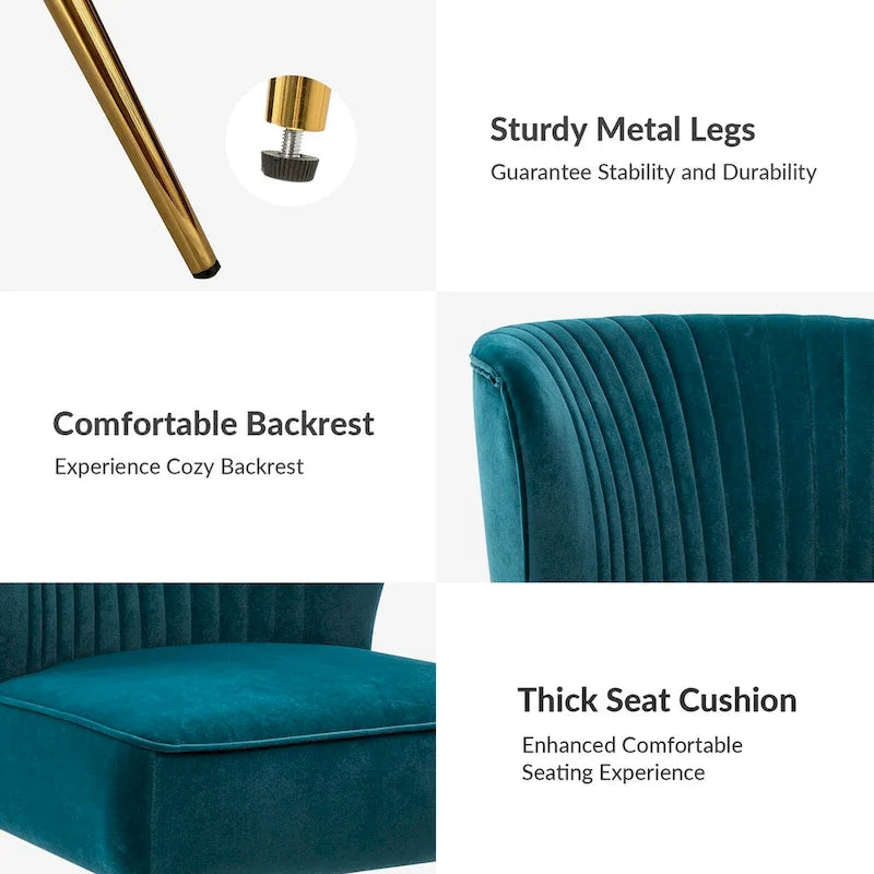 Monica, fauteuil d'appoint moderne capitonné 22W avec pieds dorés par