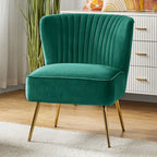 Monica, fauteuil d'appoint moderne capitonné 22W avec pieds dorés par