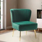 Monica, fauteuil d'appoint moderne capitonné 22W avec pieds dorés par