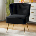 Monica, fauteuil d'appoint moderne capitonné 22W avec pieds dorés par