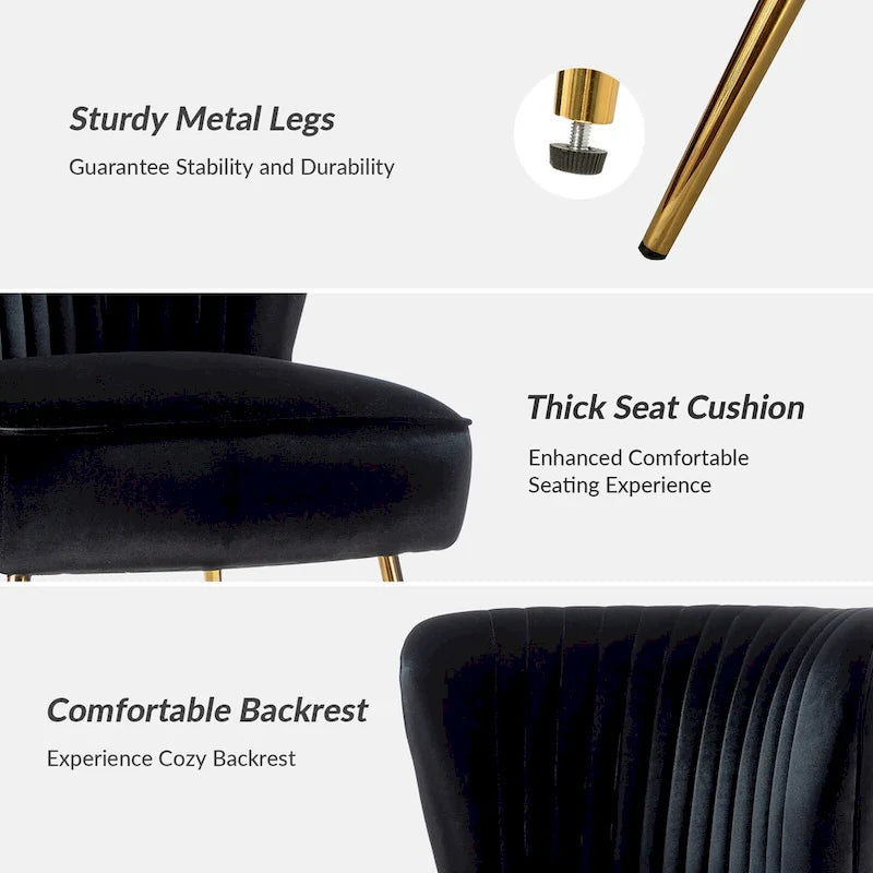 Monica, fauteuil d'appoint moderne capitonné 22W avec pieds dorés par