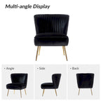 Monica, fauteuil d'appoint moderne capitonné 22W avec pieds dorés par