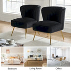 Monica, fauteuil d'appoint moderne capitonné 22W avec pieds dorés par