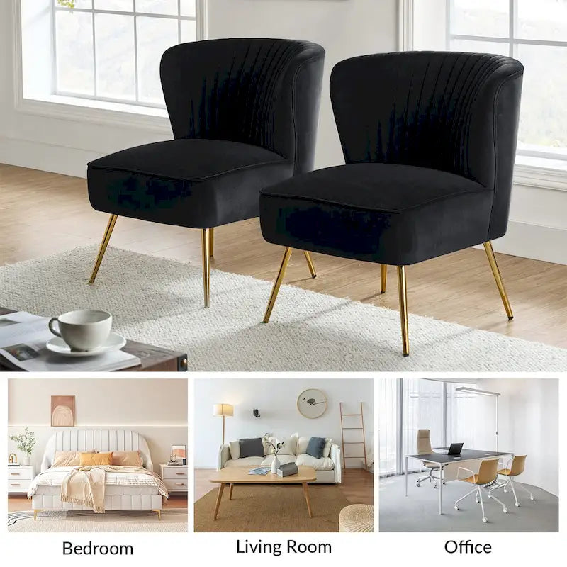 Monica, fauteuil d'appoint moderne capitonné 22W avec pieds dorés par