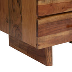 Table de chevet Terrell bohème fabriquée à la main en bois d'acacia avec 3 tiroirs (lot de 2) par