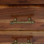 Table de chevet Terrell bohème fabriquée à la main en bois d'acacia avec 3 tiroirs (lot de 2) par