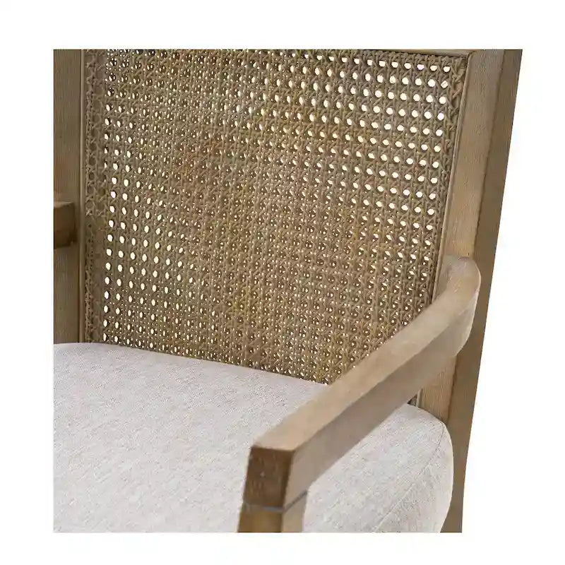 Tabouret de comptoir Madison Park Blaine crème/rotin naturel recyclé