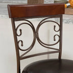 Tabouret de comptoir pivotant en métal et bois Onyx Grand format 360°