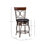 Tabouret de comptoir pivotant en métal et bois Onyx Grand format 360°