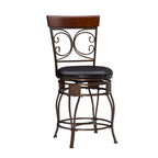 Tabouret de comptoir pivotant en métal et bois Onyx Grand format 360°
