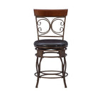 Tabouret de comptoir pivotant en métal et bois Onyx Grand format 360°