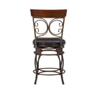 Tabouret de comptoir pivotant en métal et bois Onyx Grand format 360°