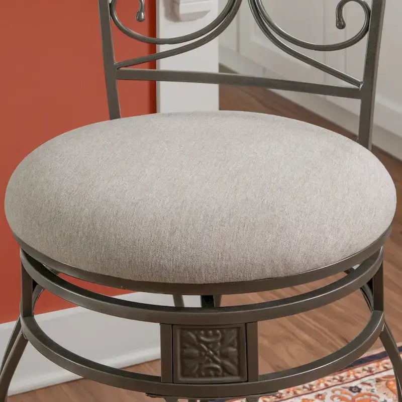 Tabouret de comptoir pivotant en métal et bois Onyx Grand format 360°