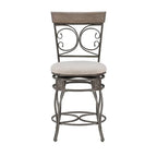Tabouret de comptoir pivotant en métal et bois Onyx Grand format 360°