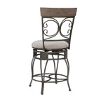 Tabouret de comptoir pivotant en métal et bois Onyx Grand format 360°