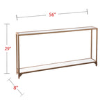 Table console étroite SEI Furniture Grant avec étagère en verre