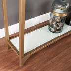 Table console étroite SEI Furniture Grant avec étagère en verre