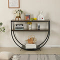 48 Table console moderne à 3 niveaux pour canapé avec étagères de rangement Table en forme d'arc - 48