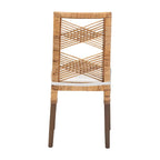 Chaise de salle à manger en rotin brun naturel Poltak, style bohème moderne