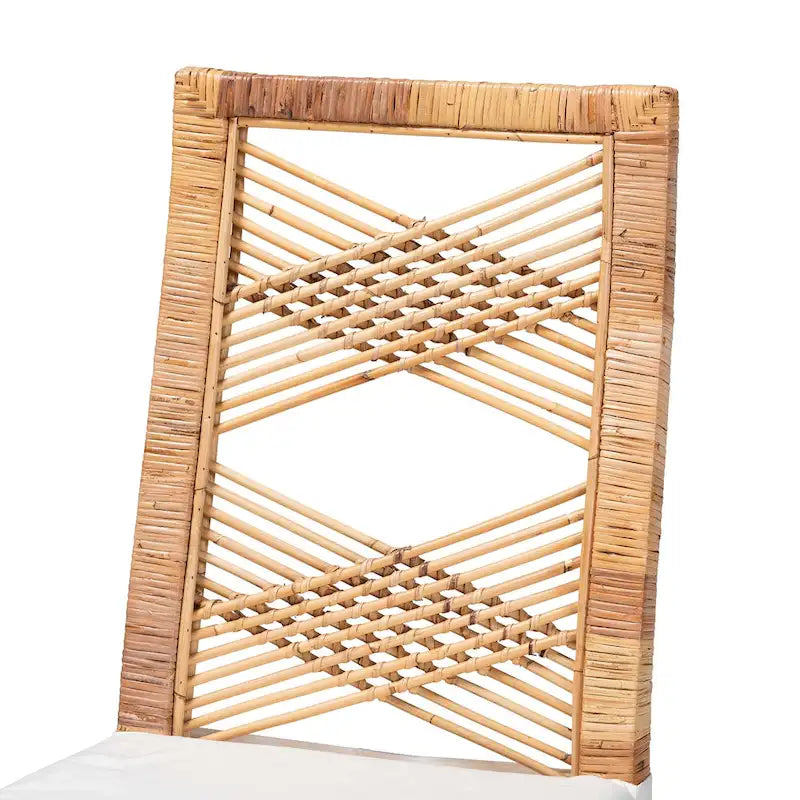 Chaise de salle à manger en rotin brun naturel Poltak, style bohème moderne