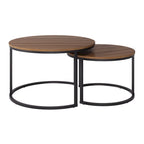 Tables basses gigognes rondes Fort Worth (ensemble de 2), marron