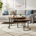 Tables basses gigognes rondes Fort Worth (ensemble de 2), marron