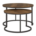 Tables basses gigognes rondes Fort Worth (ensemble de 2), marron